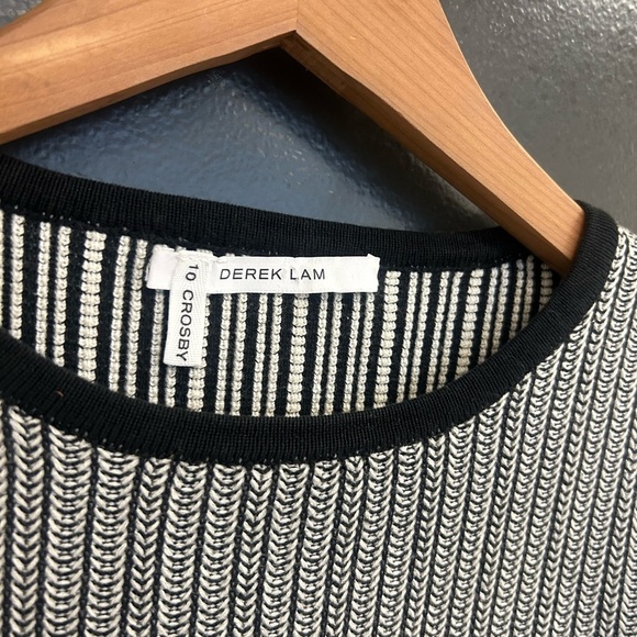 Derek Lam size M herringbone knit cotton sweater GUC Black and White - Picture 4 of 14